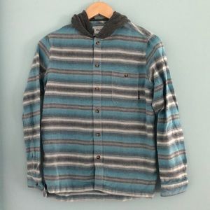 Billabong flannel with hood. Boys size medium